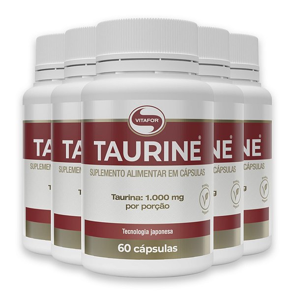 Kit 5 Taurine Vitafor 60 Cápsulas