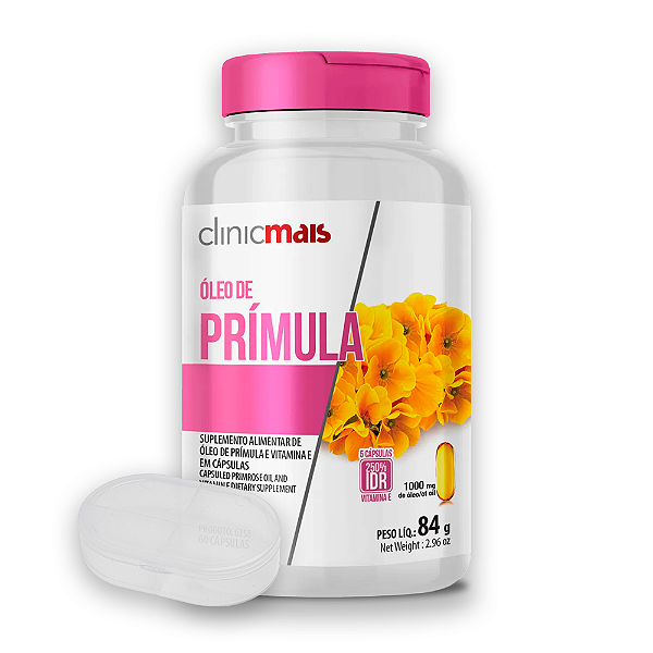 Óleo de Prímula 1000mg ClinicMais 60 Cápsulas + Porta cápsulas