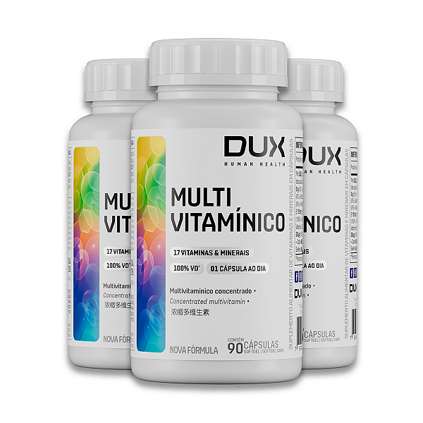 Kit 3 Multivitamínico Esportivo Dux 90 Cápsulas Sem Sabor