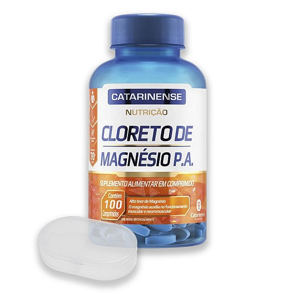 Kit Cloreto de Magnésio Catarinense 100 Comprimidos + Porta Cápsulas