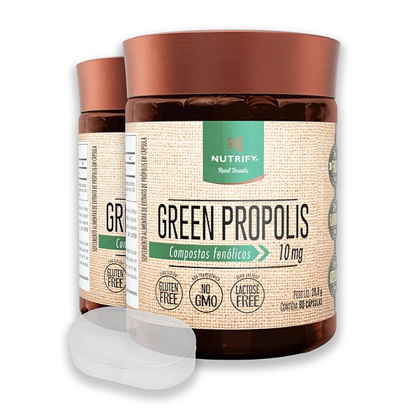 Kit 2 Green Propolis Nutrify 60 Cápsulas + Porta Cápsulas