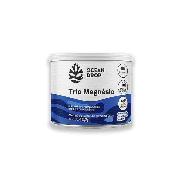 Trio Magnésio 60 Cápsulas Ocean Drop