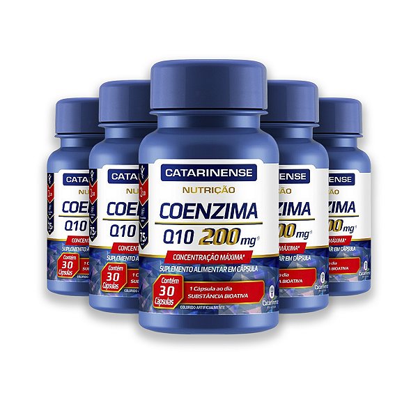 Kit 5 Coenzima Q10 200mg 30 Cápsulas Catarinense