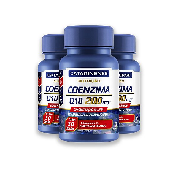Kit 3 Coenzima Q10 200mg 30 Cápsulas Catarinense