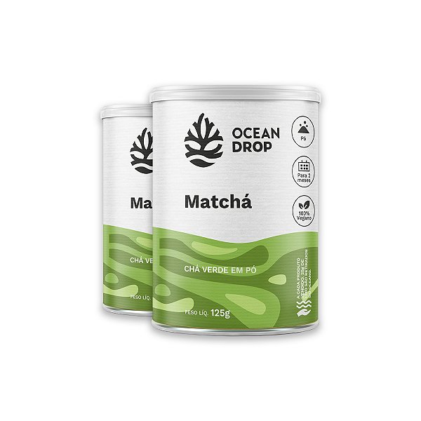 Kit 2 Matchá em pó Chá Verde Ocean Drop Vegano 125g