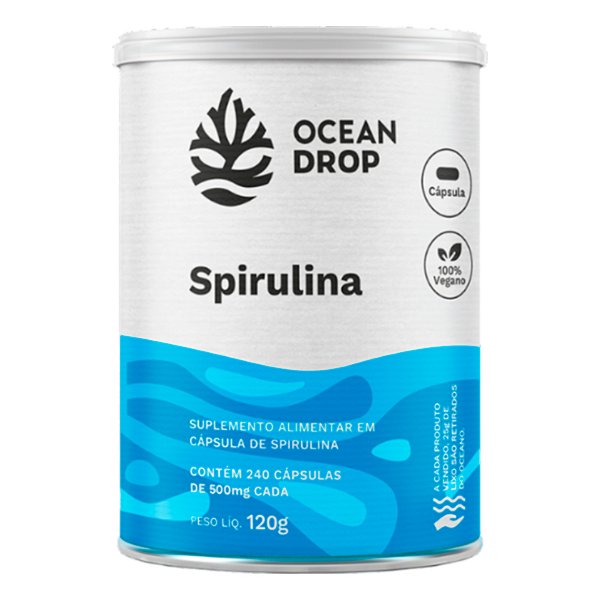 Spirulina 520mg Ocean Drop Vegana 240 Cápsulas