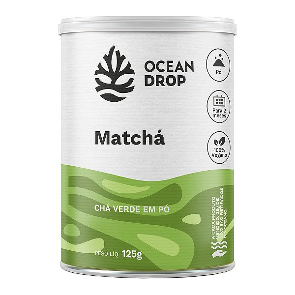 Matchá em pó Chá Verde Ocean Drop Vegano 125g