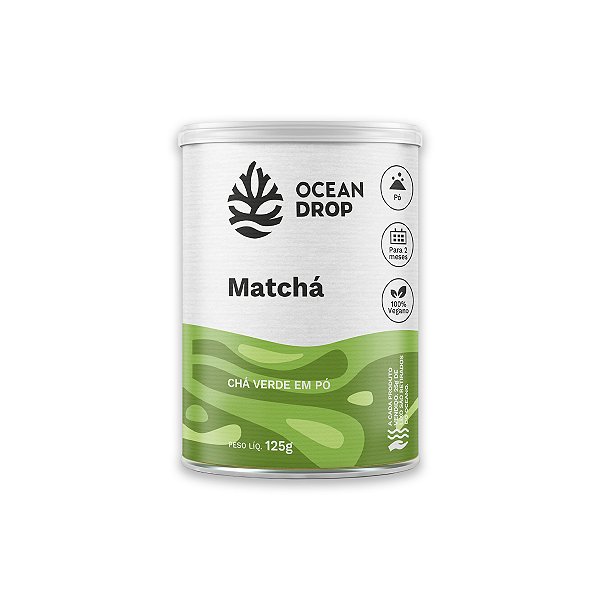 Matchá em pó Chá Verde Ocean Drop Vegano 125g