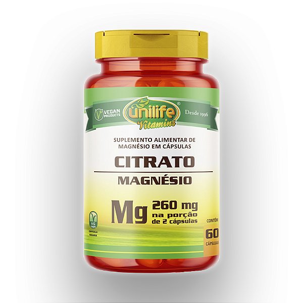 Magnésio citrato Unilife 350mg 60 cápsulas