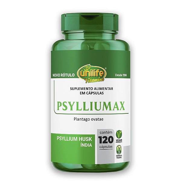 Psyllium Husk Unilife Psylliumax 120 cápsulas