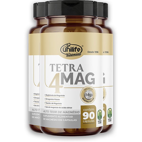 Kit 3 Tetra 4 Mag Unilife 90 Cápsulas
