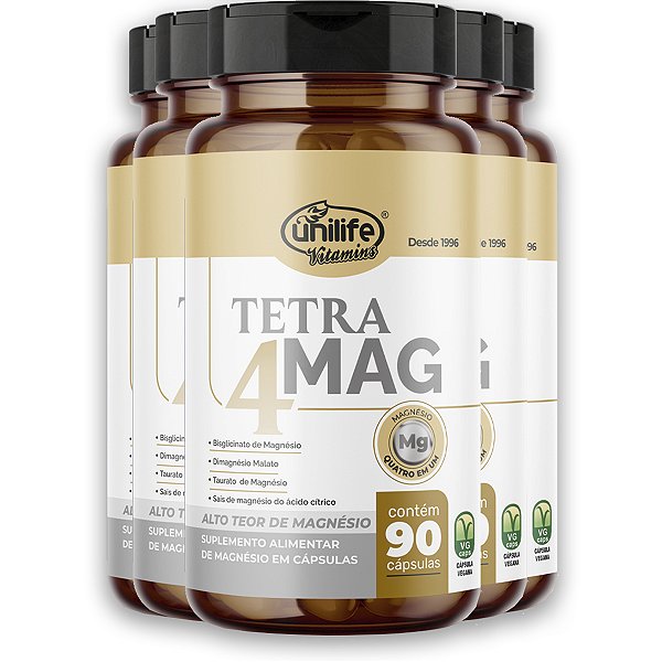 Kit 5 Tetra 4 Mag Unilife 90 Cápsulas
