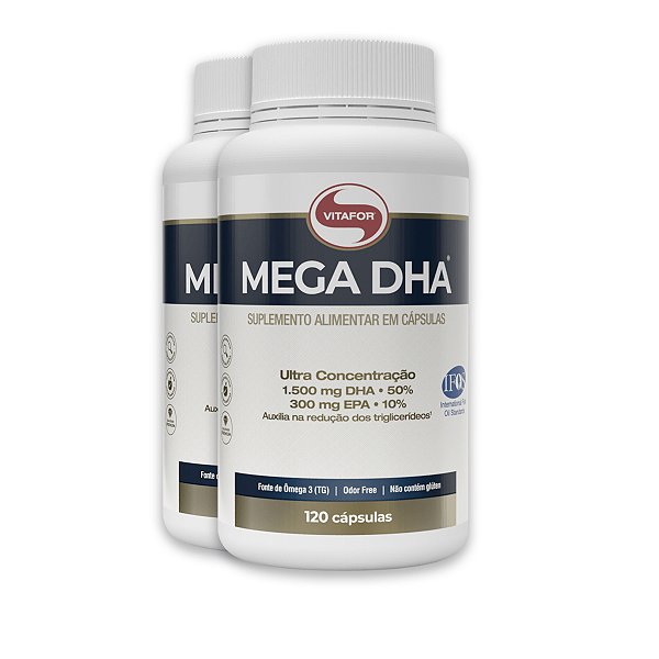 Mega DHA Vitafor 1500mg 120 Cápsulas | Kit 2
