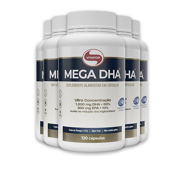 Mega DHA Vitafor 1500mg 120 Cápsulas | Kit 5