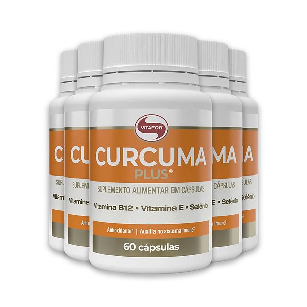 Kit 5 Curcuma Plus Vitafor 130mg 60 Cápsulas