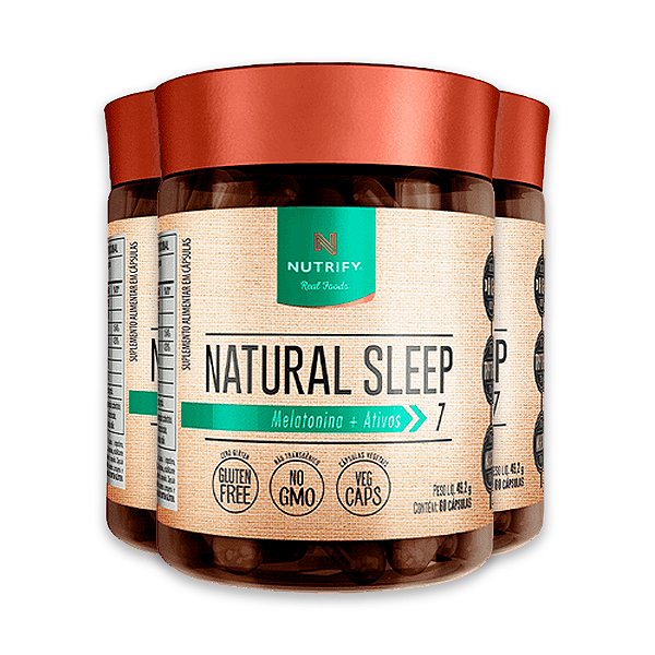 Kit 3 Natural Sleep Nutrify 60 Cápsulas