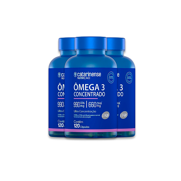 Kit 3 Ômega 3 Plus Ultra Concentrado Catarinense 120 Cápsulas