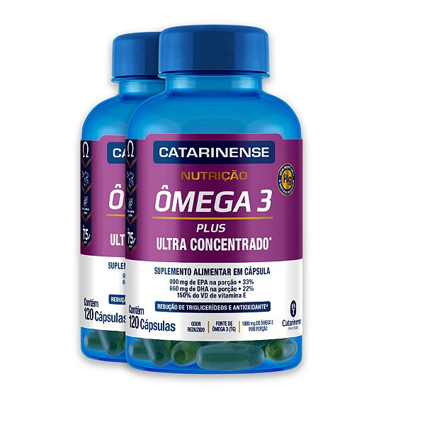 Kit 2 Ômega 3 Plus Ultra Concentrado Catarinense 120 Cápsulas