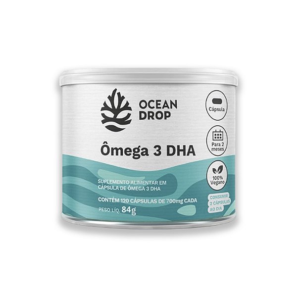 Ômega 3 DHA Vegano Ocean Drop 120 Cápsulas
