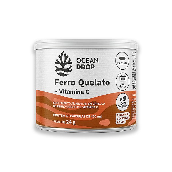 Ferro Quelato e Vit. C Ocean Drop 60 Cápsulas