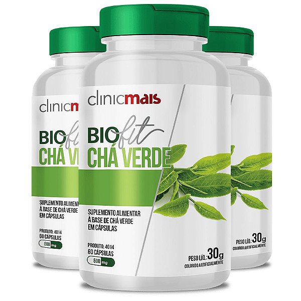 Kit 3 Biofit Chá Verde 60 cápsulas da Clinicmais