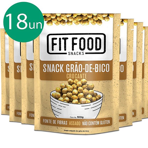 Kit 18 Snack grão-de-bico pimenta do reino FIT FOOD 100g