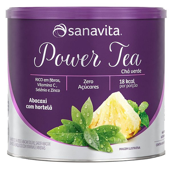 Power Tea Chá verde abacaxi com hortelã 200g da Sanavita