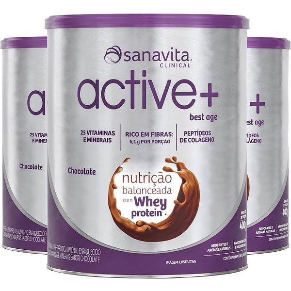 Kit 3 ACTIVE+ Best Age chocolate 400g Sanavita