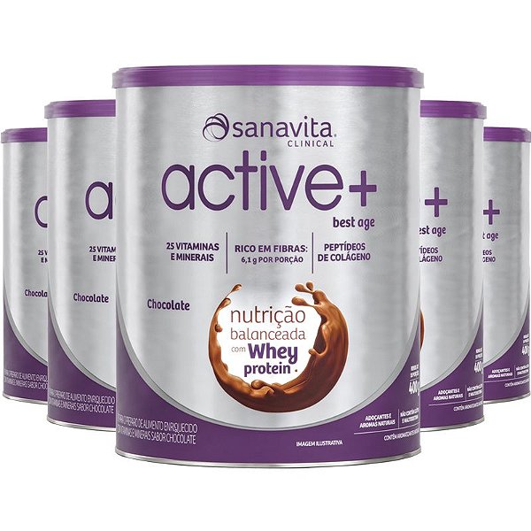 Kit 5 ACTIVE+ Best Age chocolate 400g Sanavita