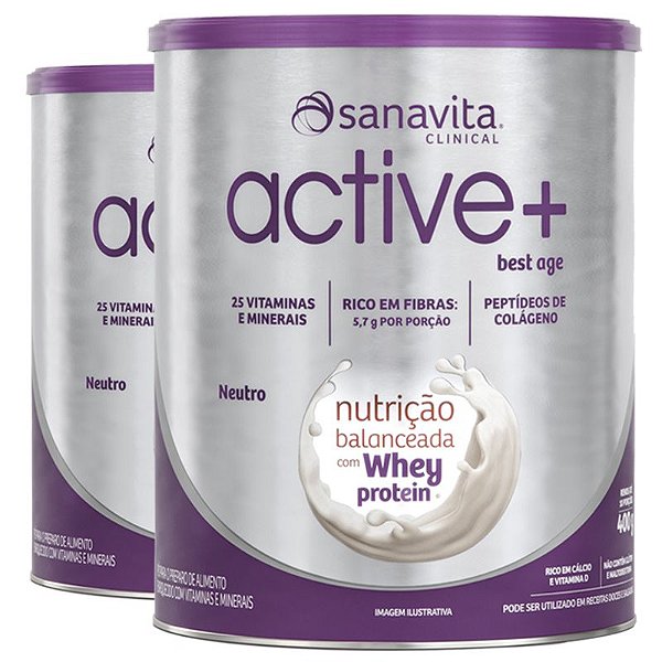 Kit 2 ACTIVE+ Best Age Neutro 400g Sanavita