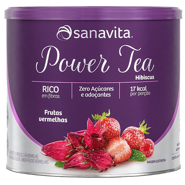 Power Tea Chá Hibiscus Frutas vermelhas 200g Sanavita