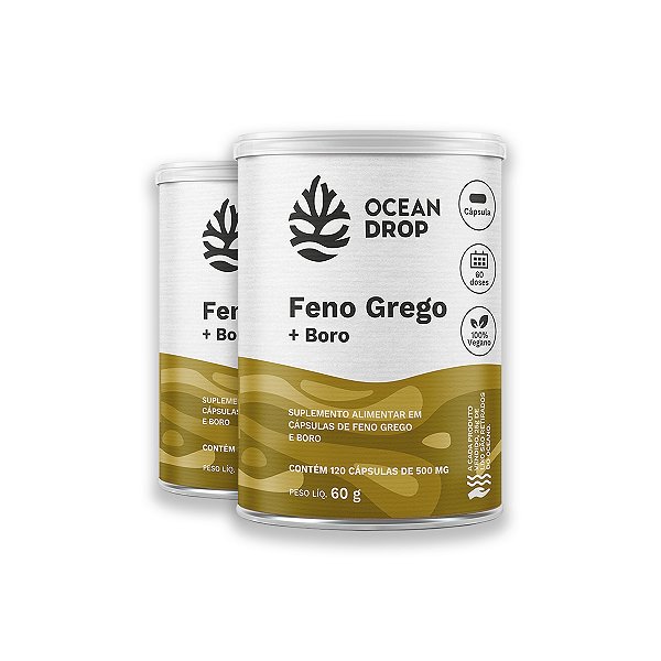 Kit 2 Feno Grego e Boro Ocean Drop 120 Cápsulas