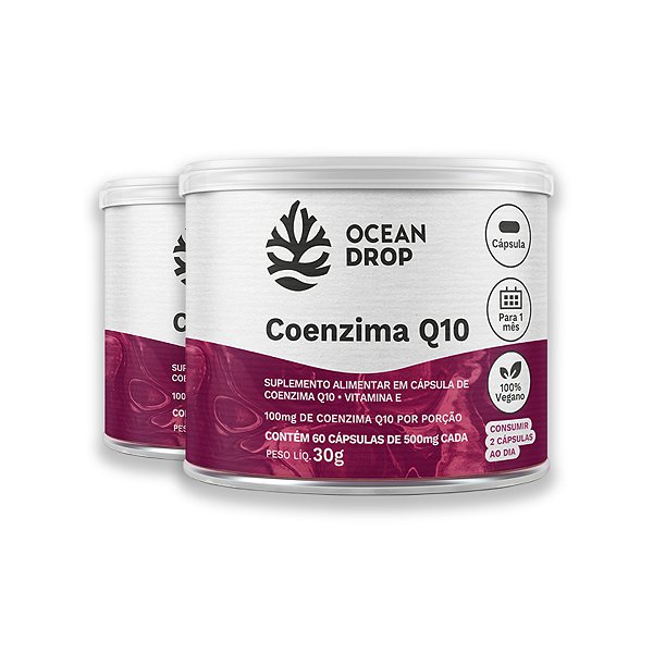 Kit 2 Coenzima Q10 e Vit. E Ocean Drop 60 Cápsulas