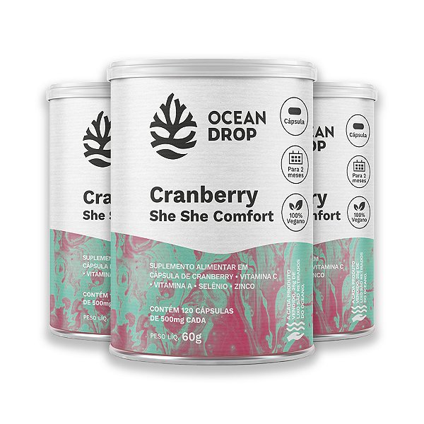 Kit 3 Cranberry Ocean Drop 120 Cápsulas