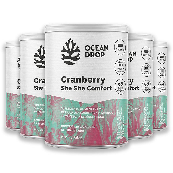 Kit 5 Cranberry Ocean Drop 120 Cápsulas