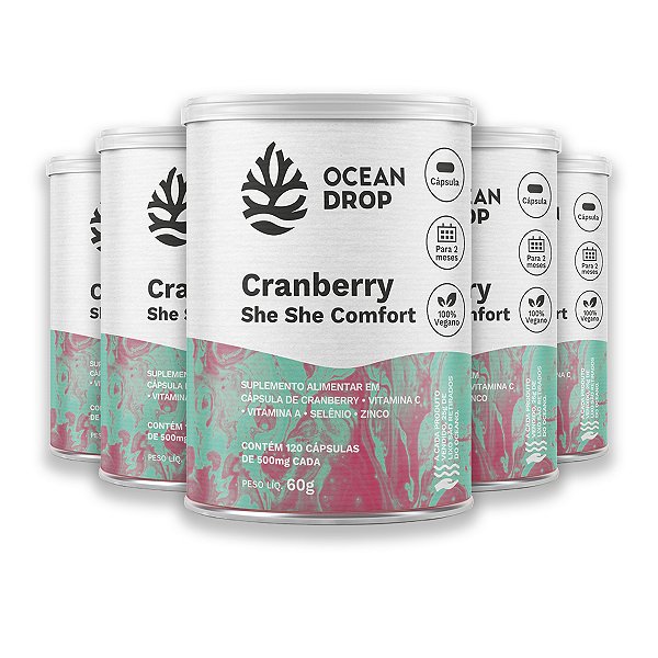 Kit 5 Cranberry Ocean Drop 120 Cápsulas