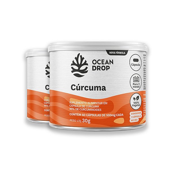 Kit 2 Cúrcuma Ocean Drop 60 Cápsulas