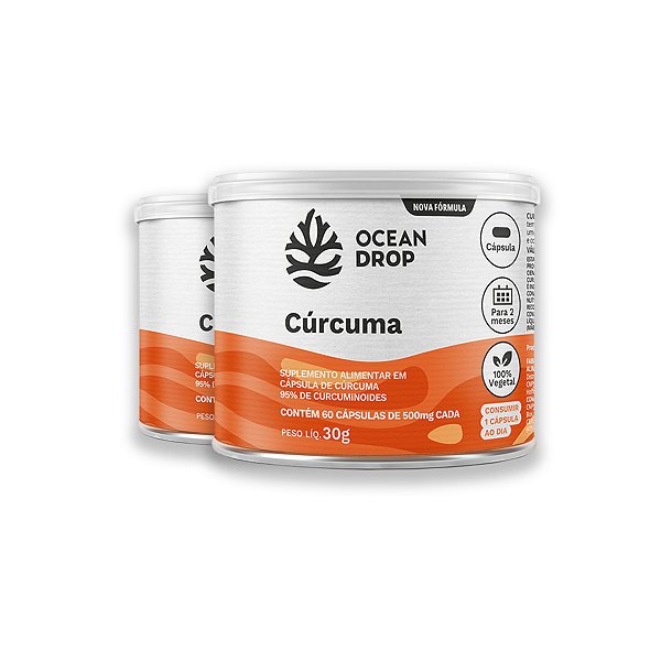 Kit 2 Cúrcuma Ocean Drop 60 Cápsulas