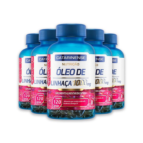 Kit 5 Óleo de Linhaça Catarinense 120 Cápsulas