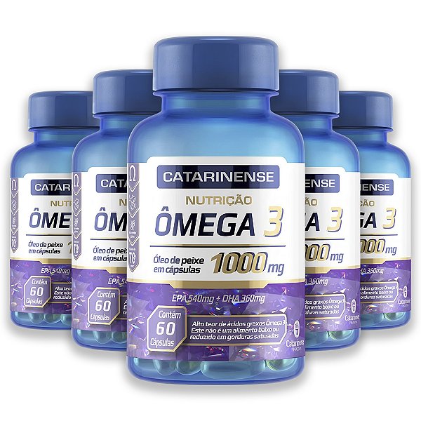 Kit 5 Ômega 3 1000mg Catarinense 60 Cápsulas