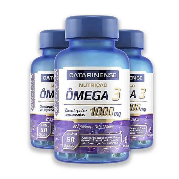 Kit 3 Ômega 3 1000mg Catarinense 60 Cápsulas