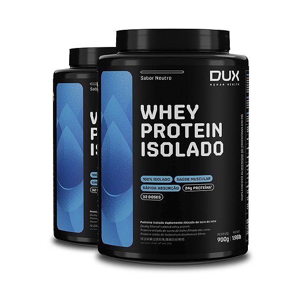 Kit 2 Whey Protein Dux Isolado  Neutro 900g