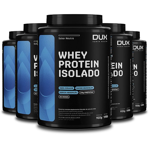 Kit 5 Whey Protein Dux  Isolado Neutro 900g