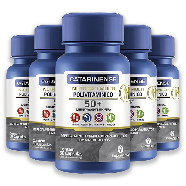Kit 5 Polivitamínico Sênior +50 Catarinense 60 Cápsulas