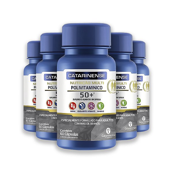 Kit 5 Polivitamínico Sênior +50 Catarinense 60 Cápsulas
