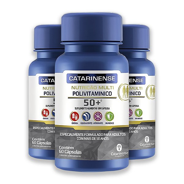 Kit 3 Polivitamínico Sênior +50 Catarinense 60 Cápsulas