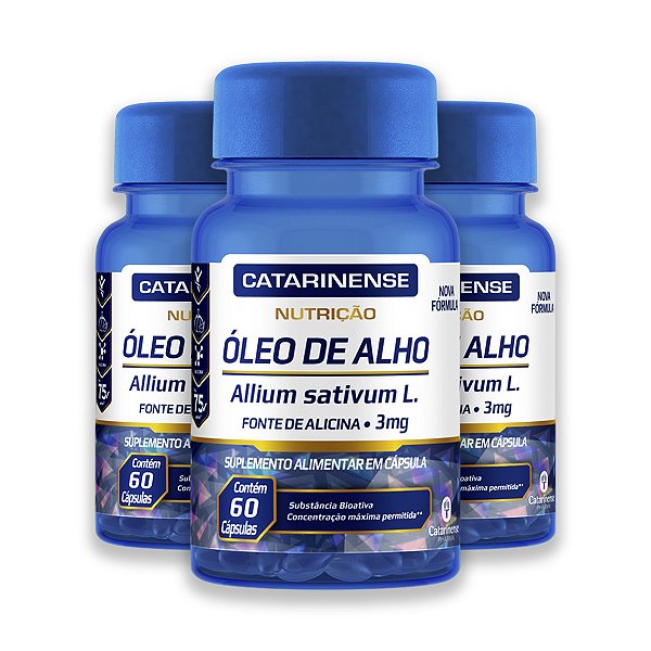 Kit 3 Óleo de Alho 3mg Catarinense 60 Cápsulas