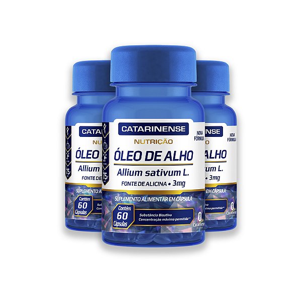 Kit 3 Óleo de Alho 3mg Catarinense 60 Cápsulas