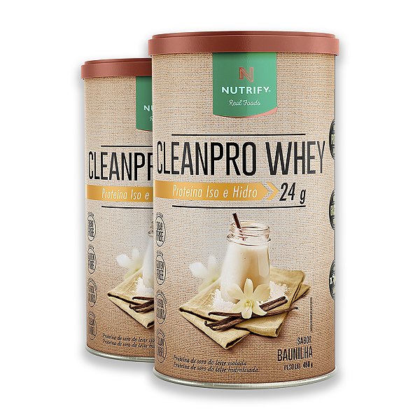 Kit 2 CleanPro Whey Baunilha Nutrify 450g