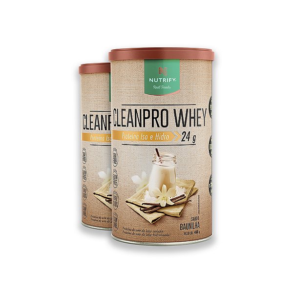 Kit 2 CleanPro Whey Baunilha Nutrify 450g